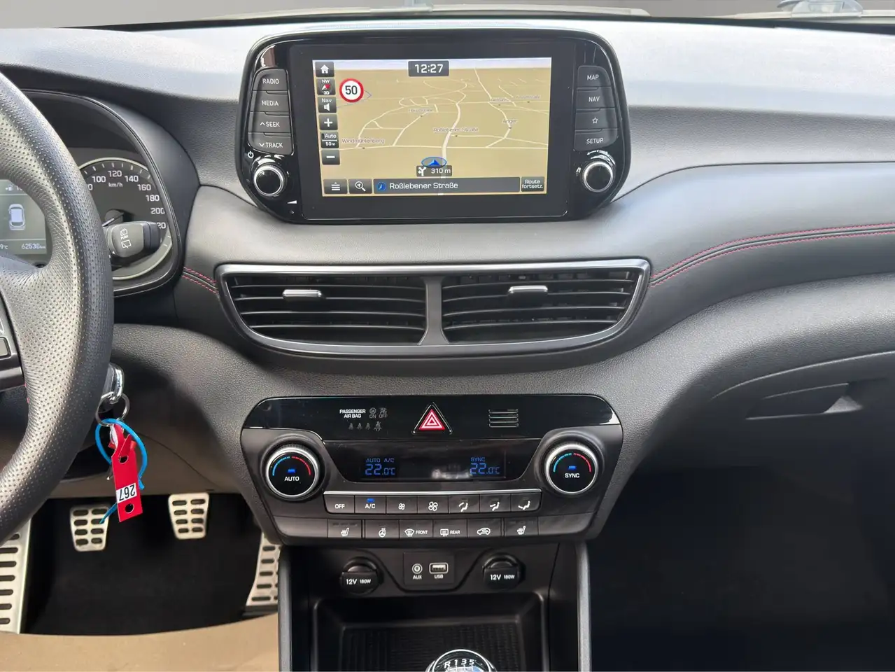 Hyundai TUCSON 1.6 T-GDI N LINE + STANDHEIZUNG + NAVI + AHK WENIG KILOMETER, миниатюра 16
