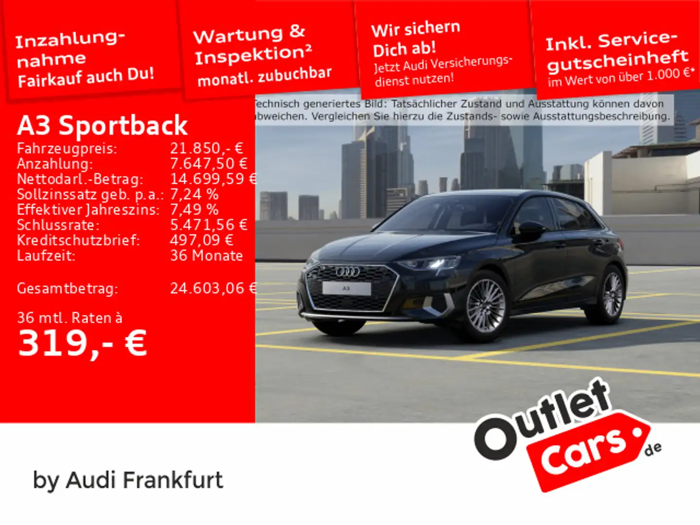 Audi A3 30 TFSI S tronic advanced LED DAB P Schwarz - 1