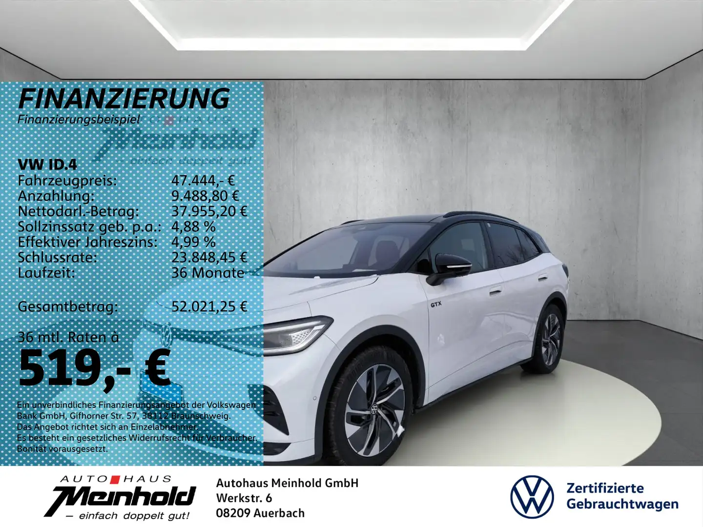 Volkswagen ID.4 GTX, Dach, Area View,Harman,Wärmepumpe,AHK Weiß - 1