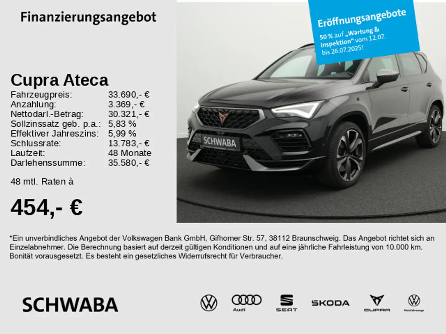 CUPRA Ateca 2.0 TSI 4Drive *LED*VIRTUAL*AHK*R-KAM*19"* Чёрный - 1