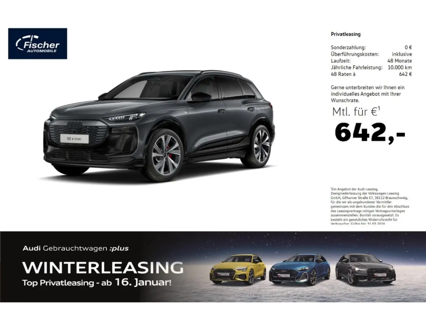 Audi Q6 e-tron SUV S line Grau - 1