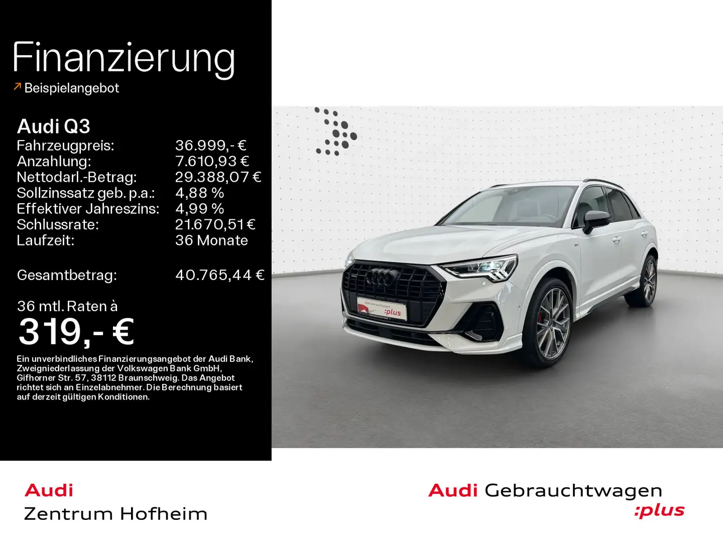Audi Q3 40 TFSI qu 2x S line S tro*Standh*LED*Virtual Weiß - 1