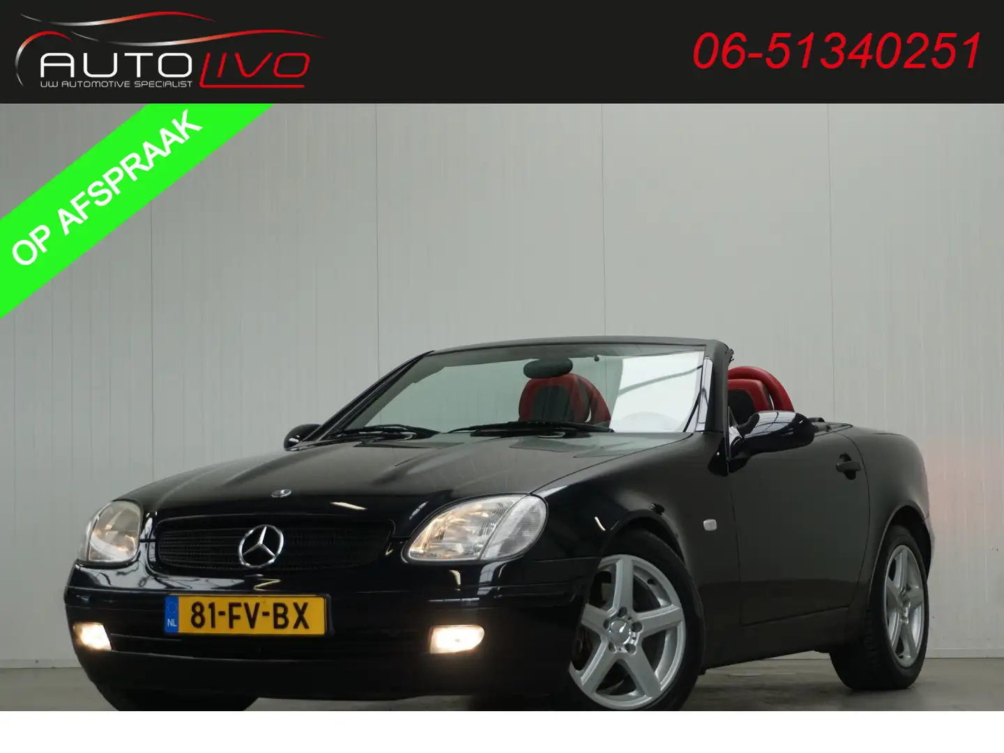 Mercedes-Benz SLK 230 K. NL AUTO! 194 PK! LEER CLIMA CRUISE etc. Zwart - 1