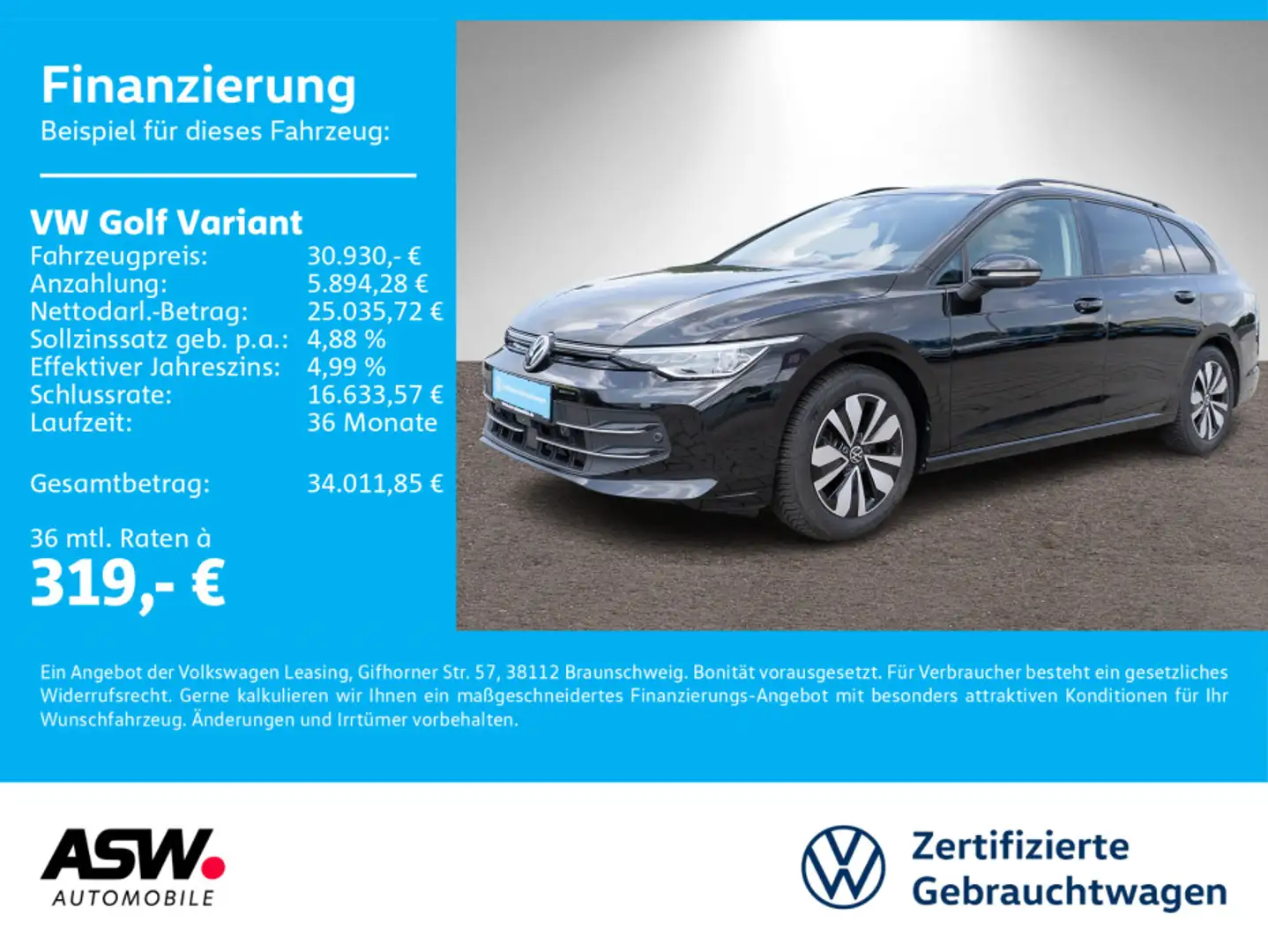 Volkswagen Golf Variant Goal 2.0 TDI DSG LED Navi 360° AHK Schwarz - 1