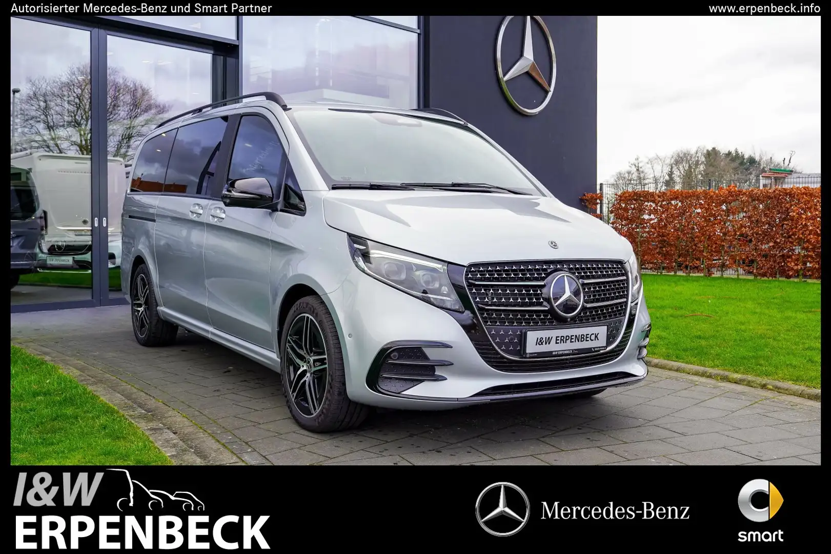 Mercedes-Benz V 250 V 250 d AVANTGARDE Lang AMG DISTRO AHK BURM 360° Stříbrná - 1