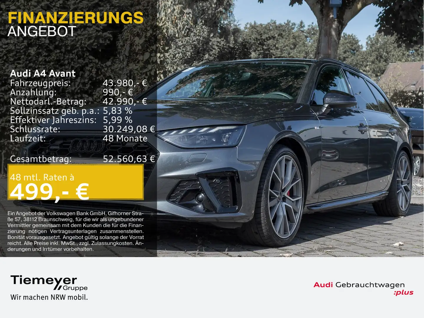 Audi A4 40 TFSI Q 2x S LINE OPS+ MATRIX AHK LM1 Grau - 1