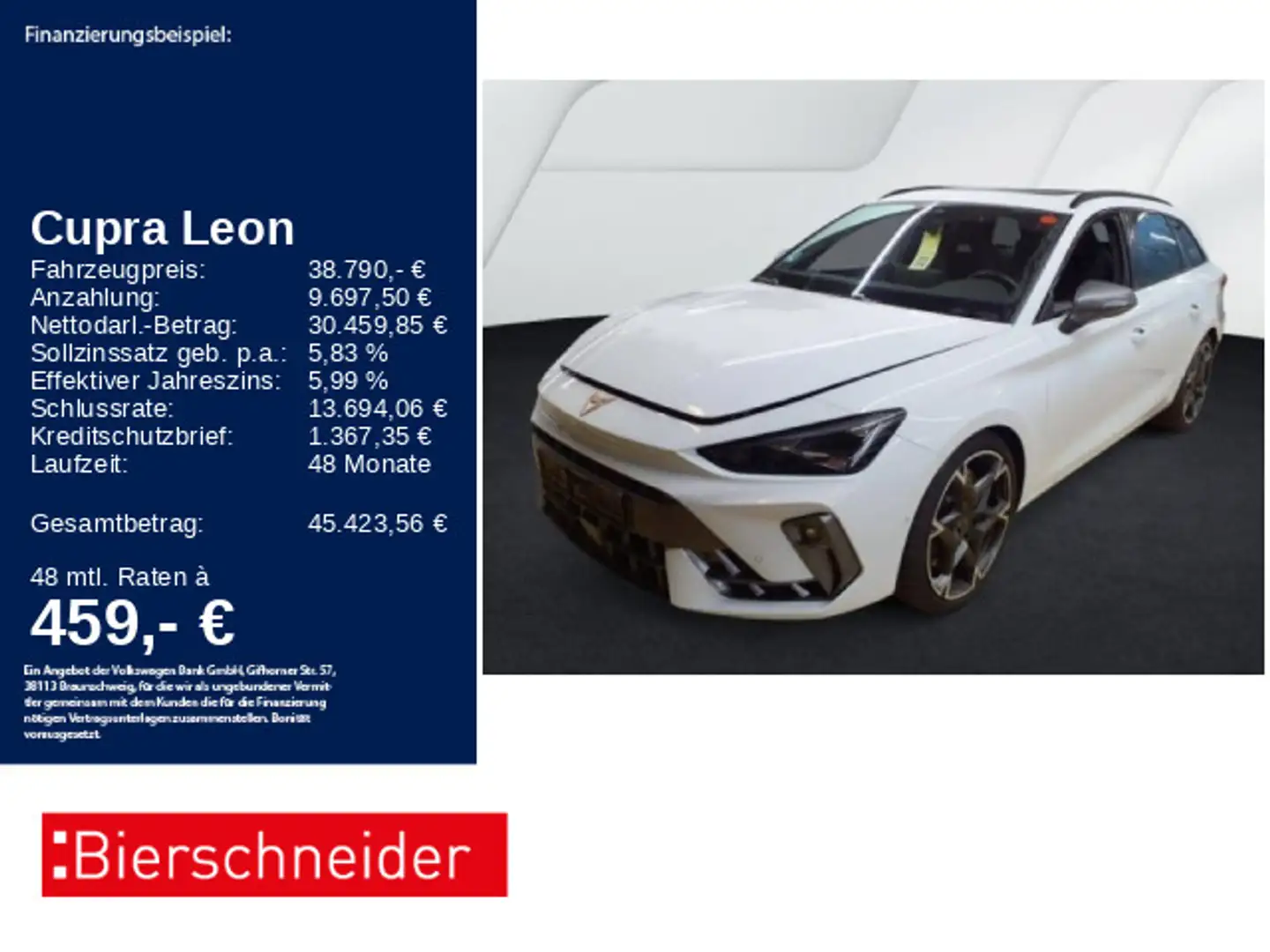 CUPRA Leon SP 2.0 TSI DSG 4Drive VZ AHK PANO SENNH MAT Weiß - 1