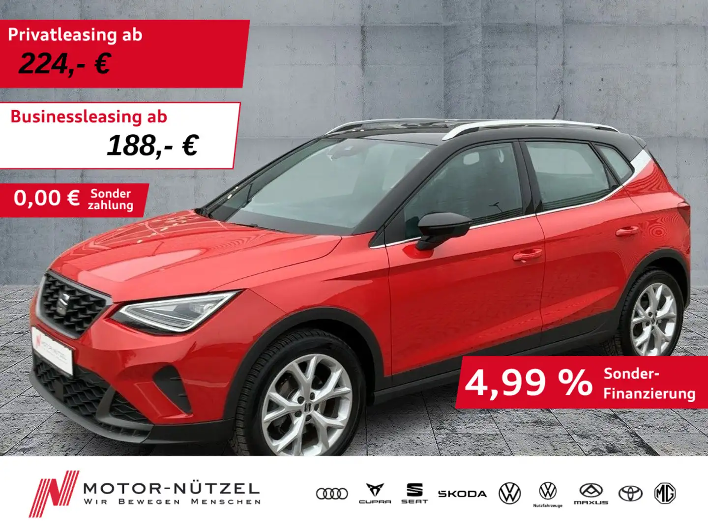 SEAT Arona 1.0TSI FR-LINE LED+NAV+APP+DAB+GRA+SHZ+PDC Rot - 1
