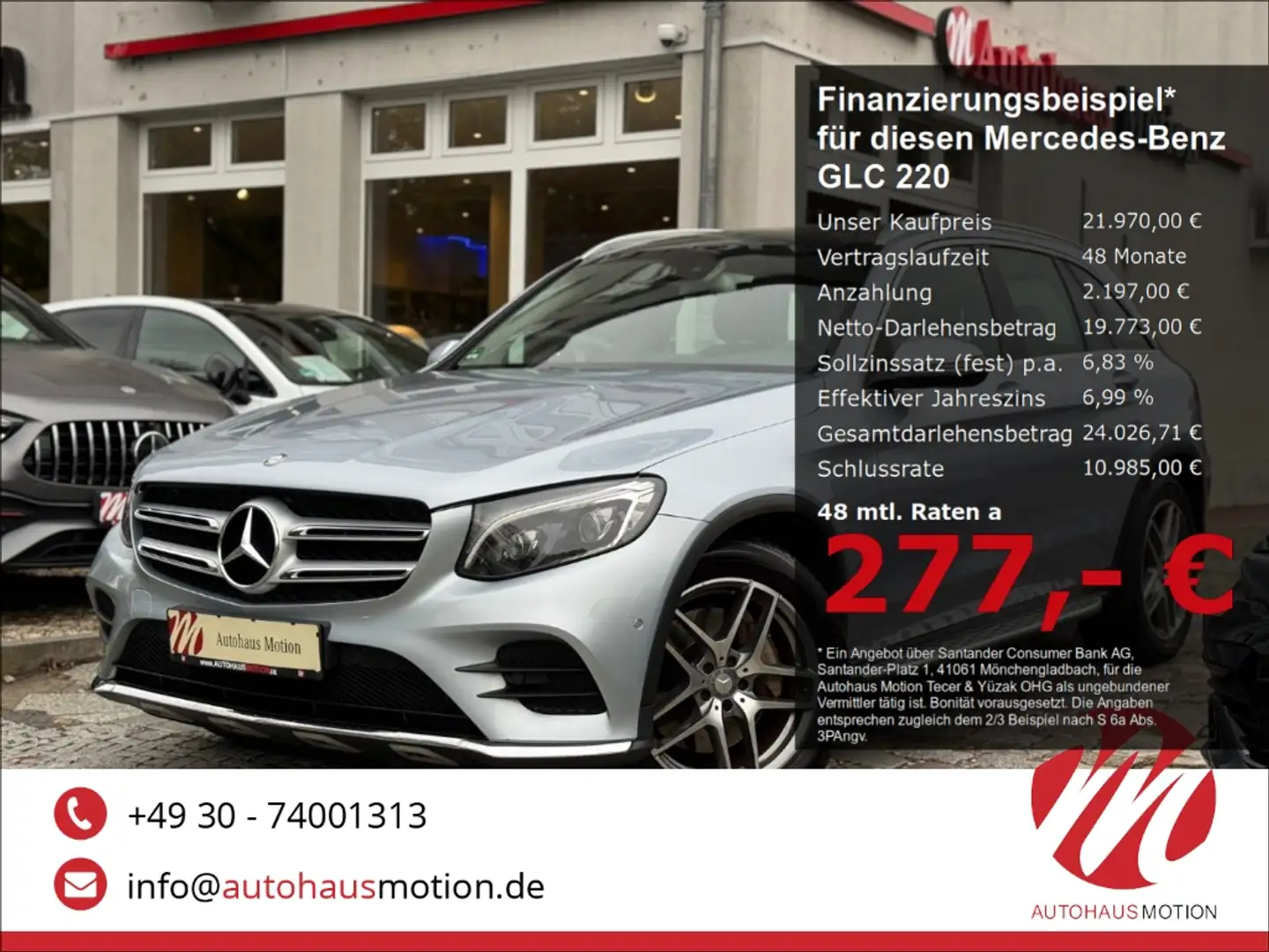 Mercedes-Benz GLC 220 d AMG line 4Matic Pano Navi LED Keyless Silber - 1
