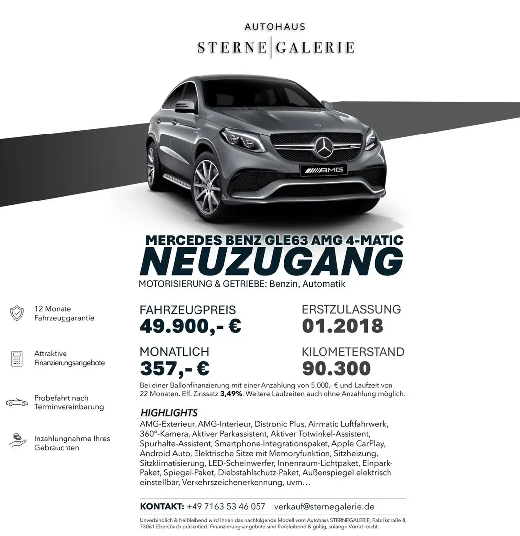 Mercedes-Benz GLE 63 AMG GLE 63 4MATIC Coupé 4MATIC/DISTRO+/360°/AIRM/MEM Gris - 1