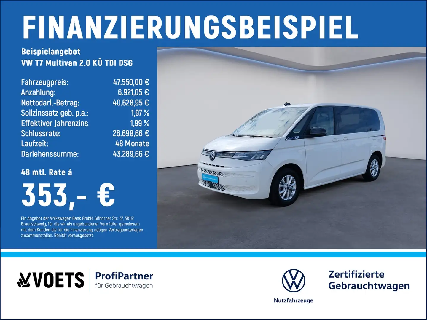 Volkswagen T7 Multivan 2.0 KÜ TDI DSG LED+AppConnect Blanco - 2