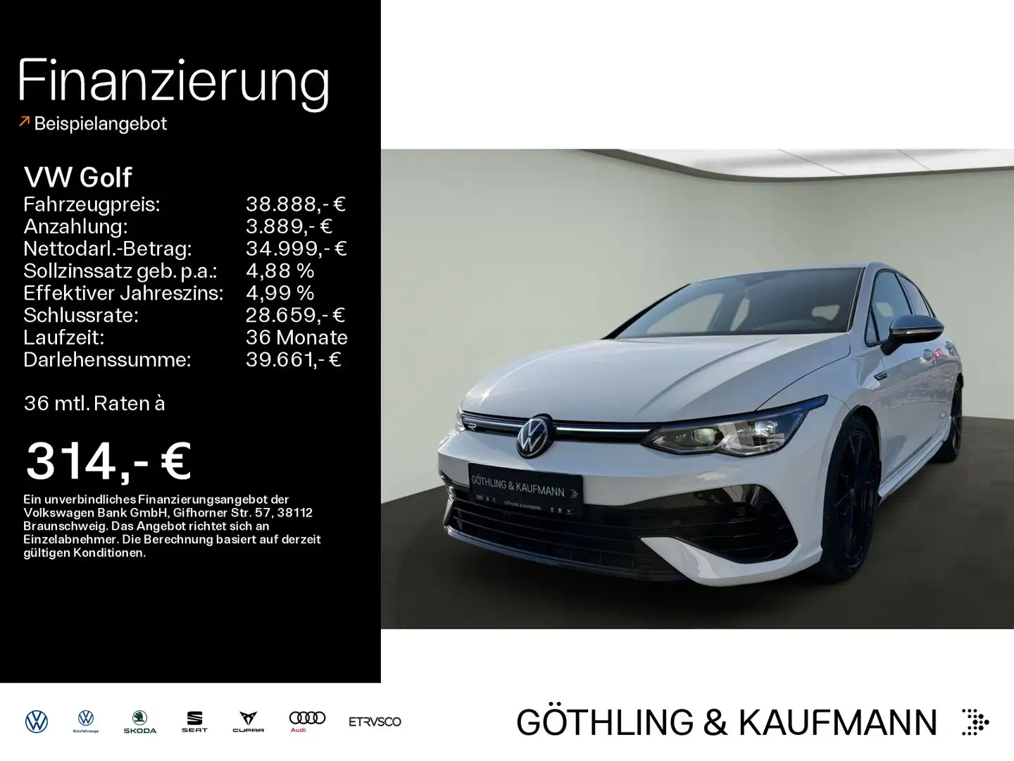 Volkswagen Golf R 2.0 TSI DSG*Matrix*Navi*Memory*KAM* Weiß - 1