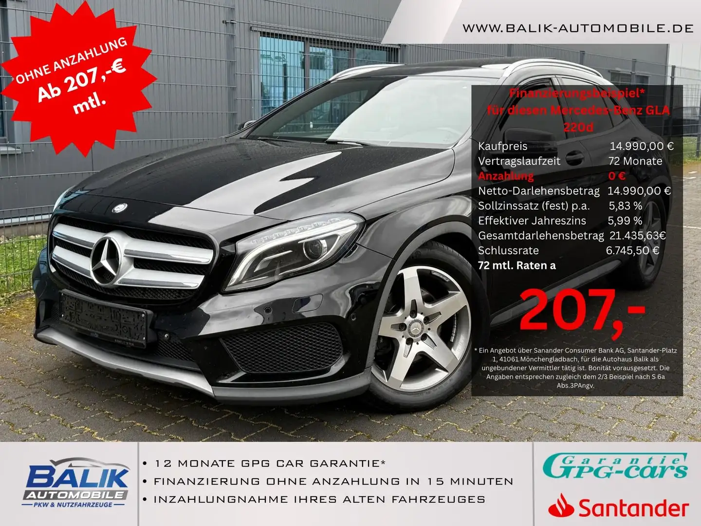Mercedes-Benz GLA 220 CDI d 4Matic|PANO|LEDER|KAMERA|NAVI|LED Černá - 1