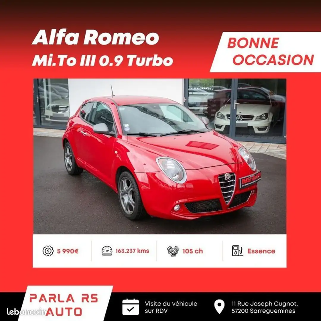 Alfa Romeo MiTo Phase 3 0.9 TwinAir Turbo 105ch Rouge - 1