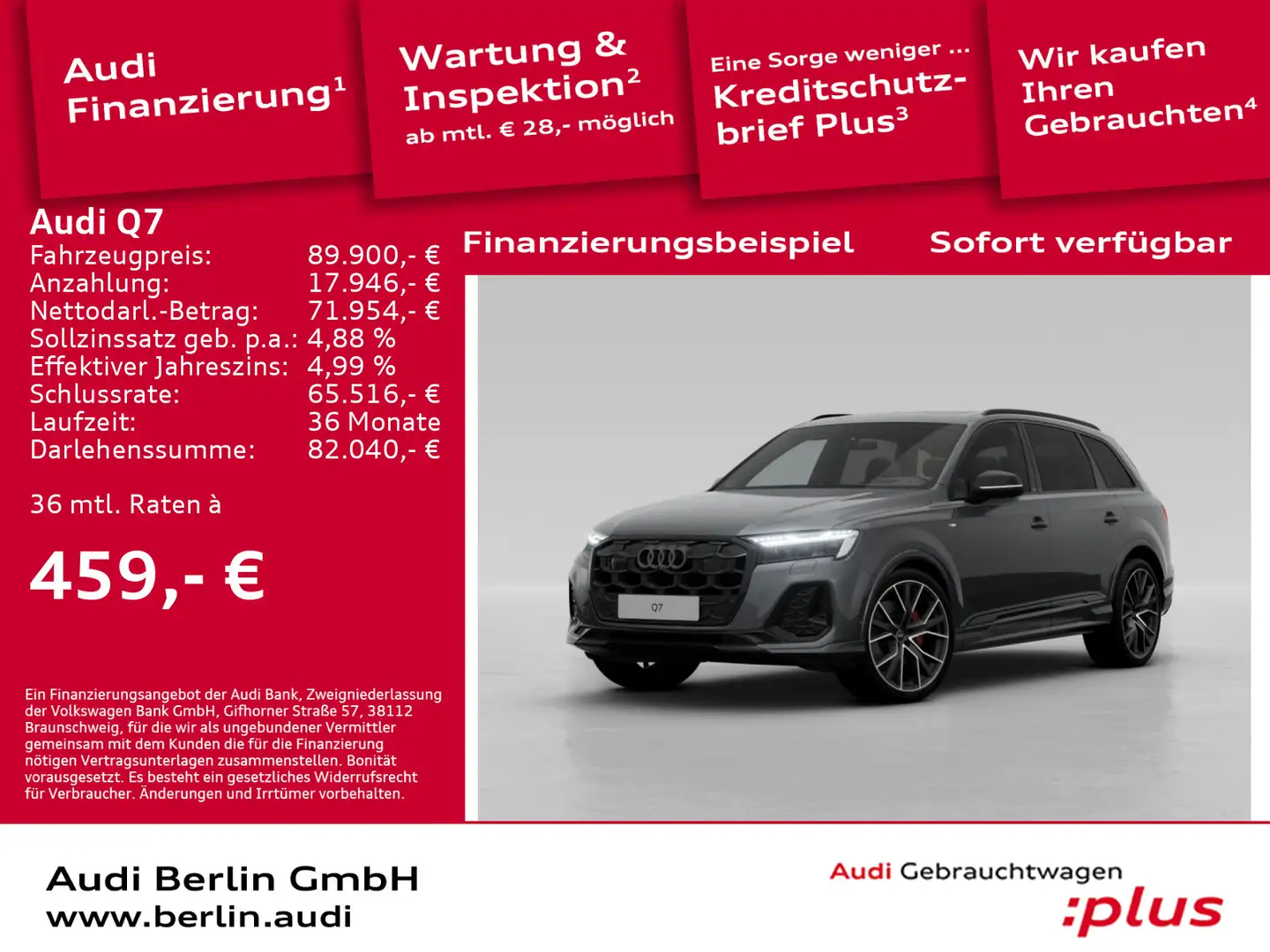 Audi Q7 S line 50 TDI qu. tiptr. Grau - 1