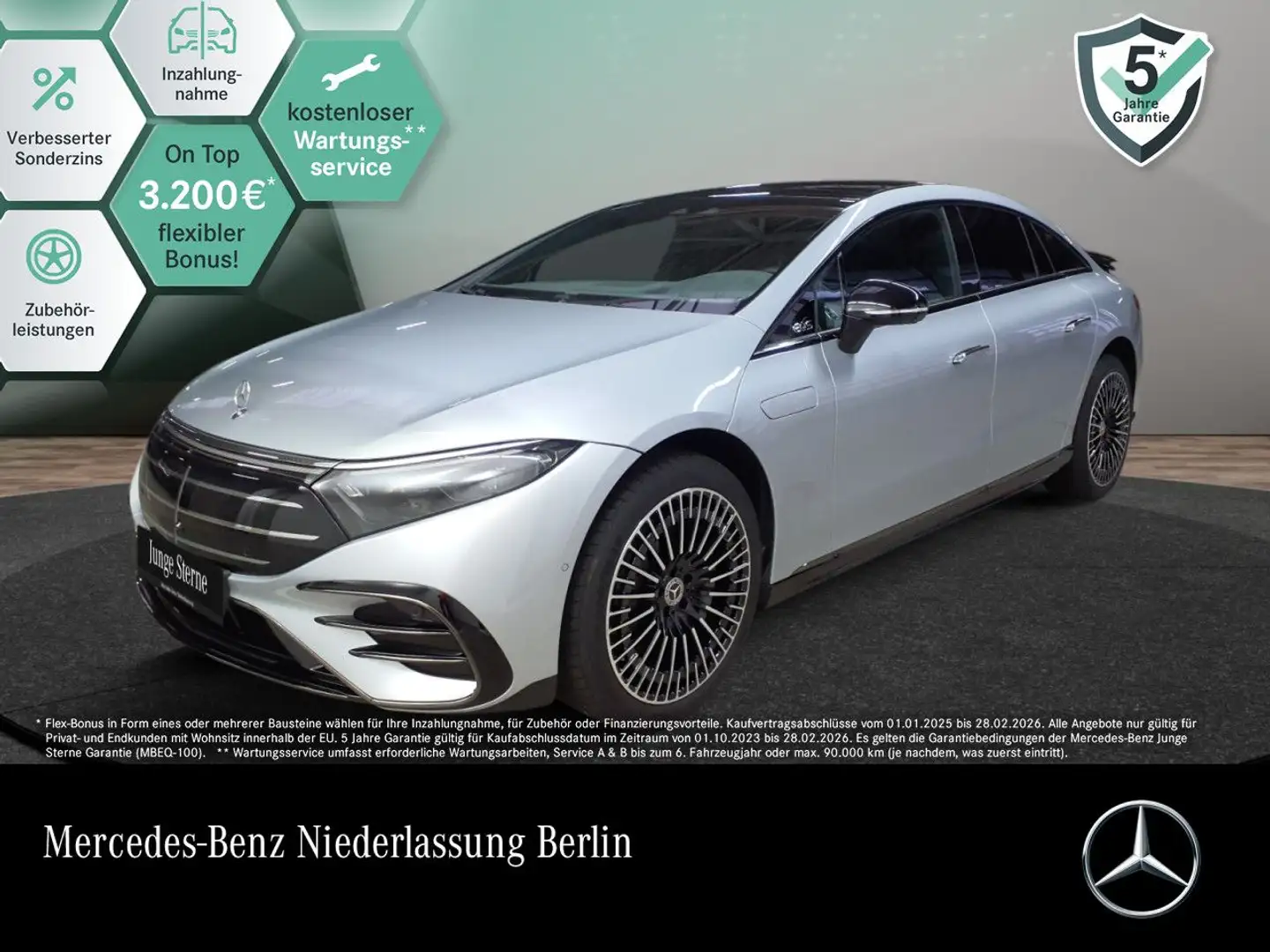 Mercedes-Benz EQS 500 4Matic AMG Burmester 3D Fahrass Fondent Silber - 1