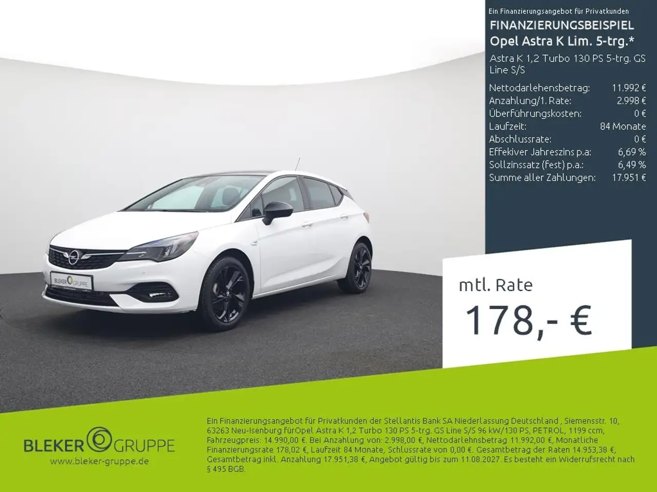 Opel Astra K 1,2 Turbo 130 PS 5-trg. GS Line S/S