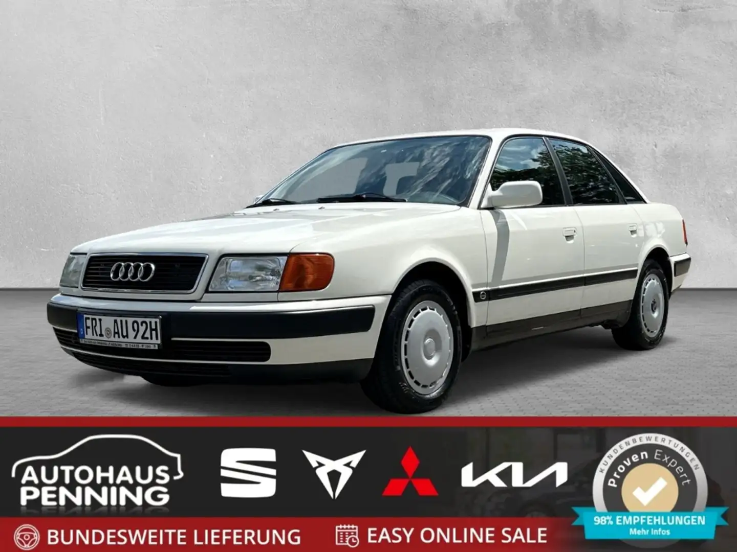 Audi 100 C4 2.8E TOP H-KENNZ ORIG KM ERSTLACK GARANTIE Blanco - 1