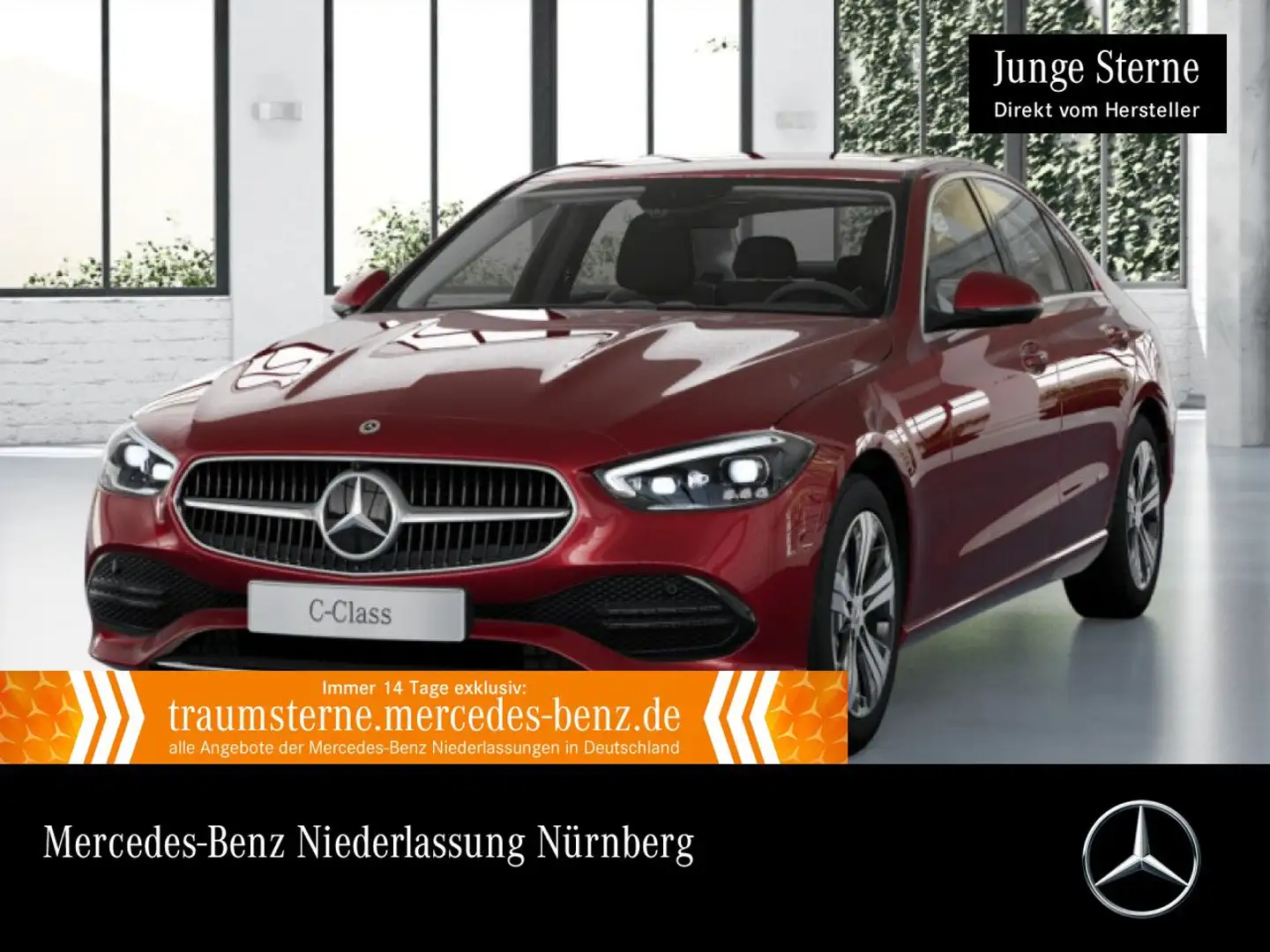 Mercedes-Benz C 180 AVANTG+360+AHK+KEYLESS+9G Rot - 1