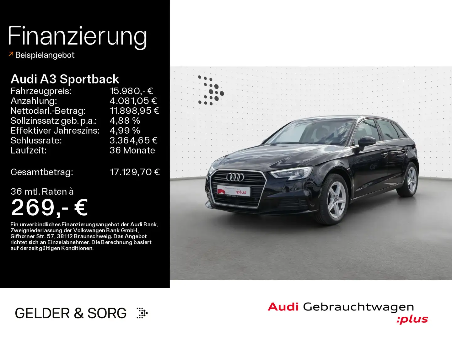 Audi A3 2.0 TDI Xenon*EPH*Sound*GRA*Navi Schwarz - 1