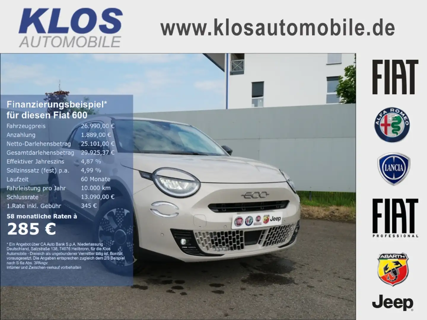 Fiat 600 HYBRID LA PRIMA 1.2 110 PS DCT6 LED NAVI KAMERA Beige - 1