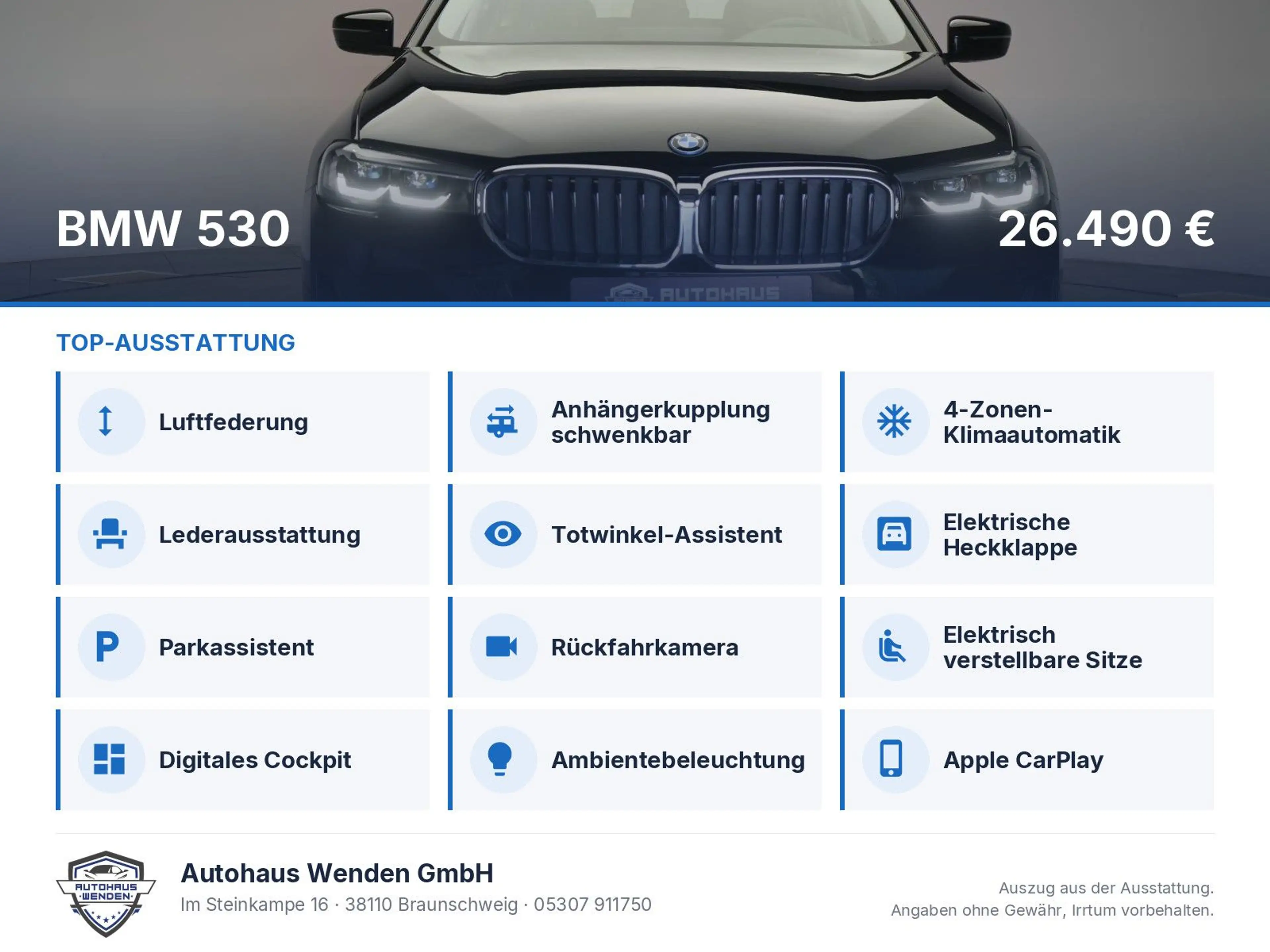 BMW 530 e Touring Leder/Temp/Kamera/Virtual/AHK/Lane — photo 6