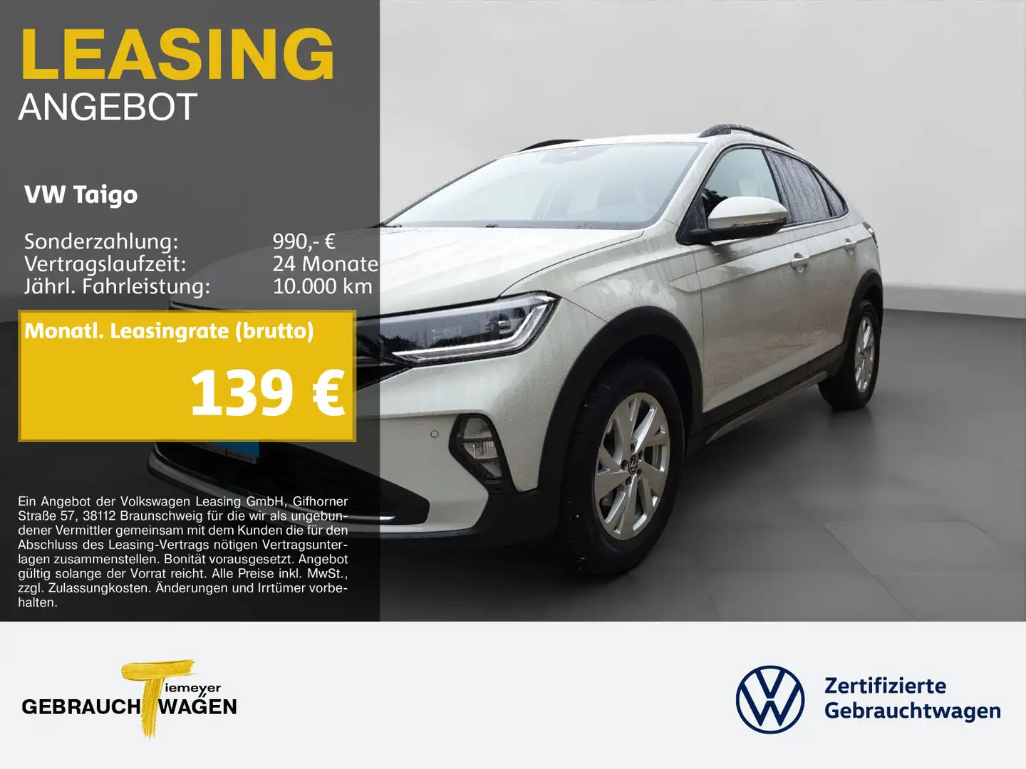 Volkswagen Taigo 1.0 TSI LIFE NAVI MATRIX APP-CON PRIVACY Grau - 1