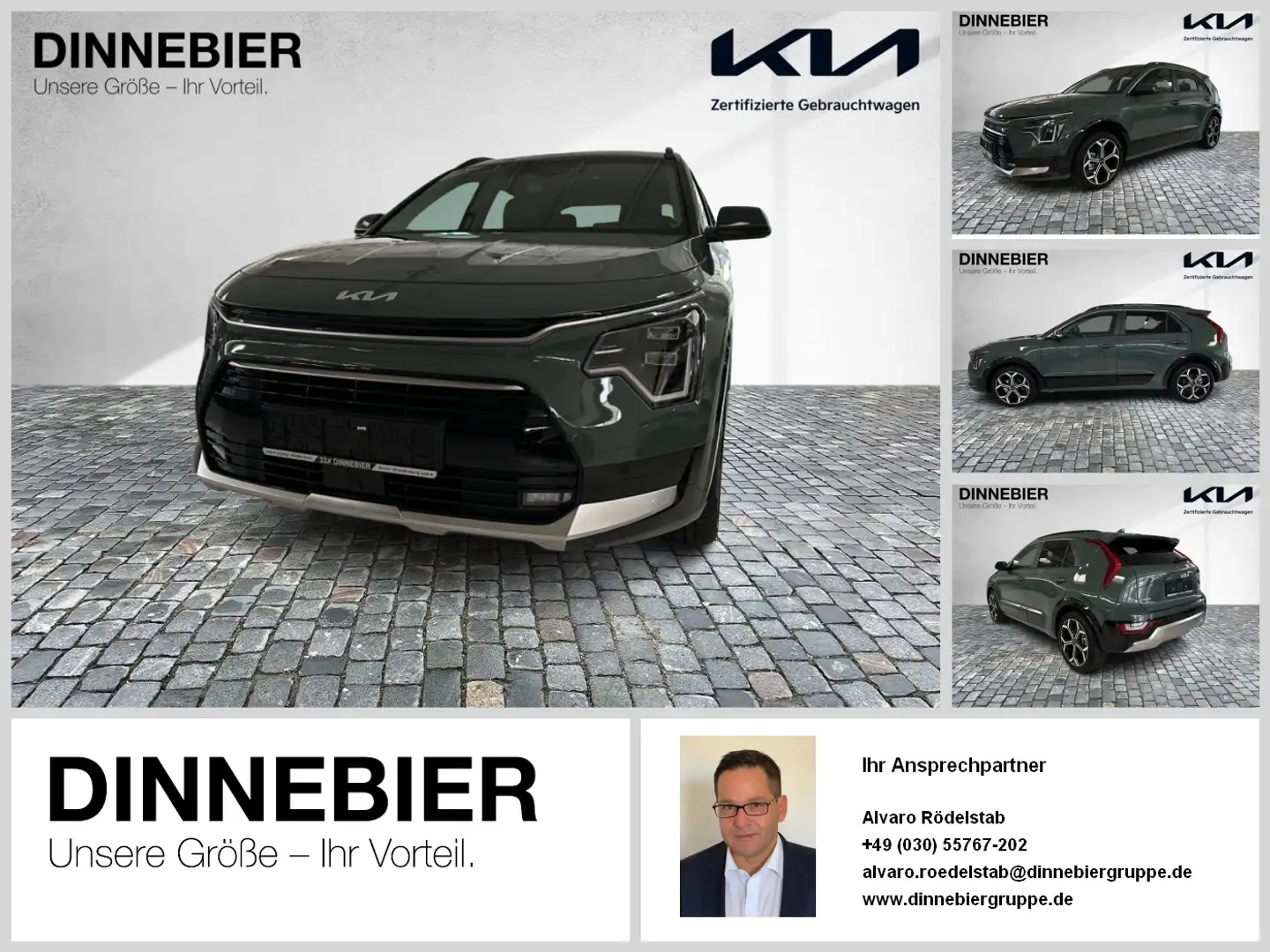 Kia Niro Spirit 1.6 HEV LED+Navi+Kamera+Glasdach Grün - 1