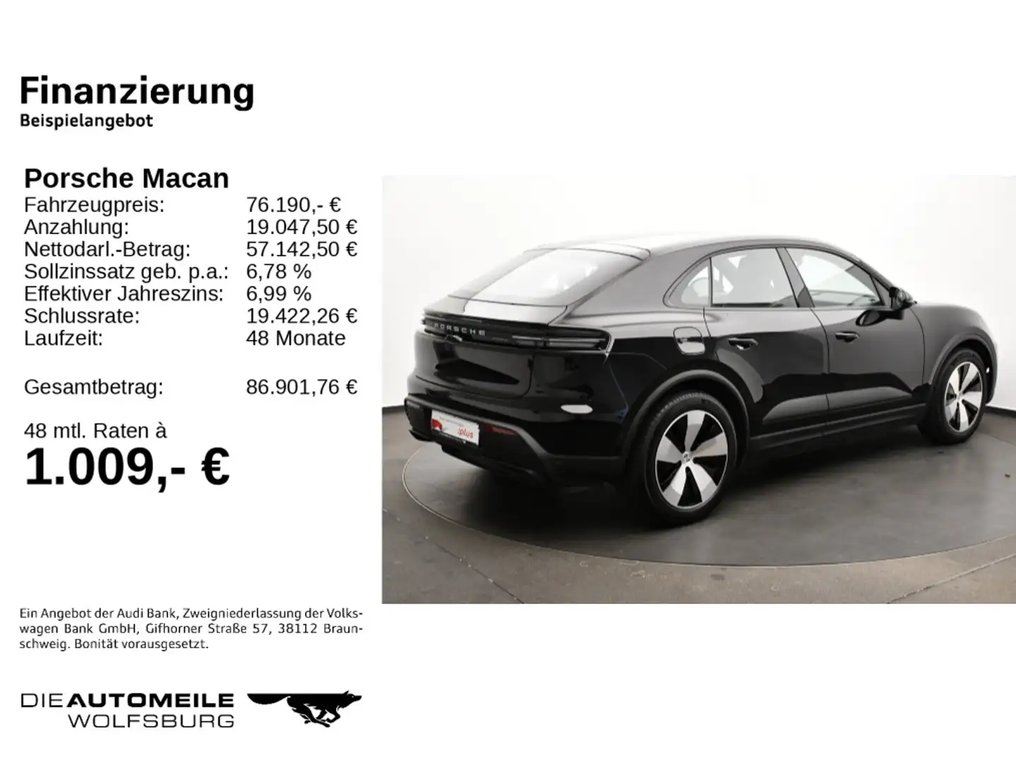 Porsche Macan 4 Electric ALLRAD/20"/MEM/ACC/KAM Schwarz - 2