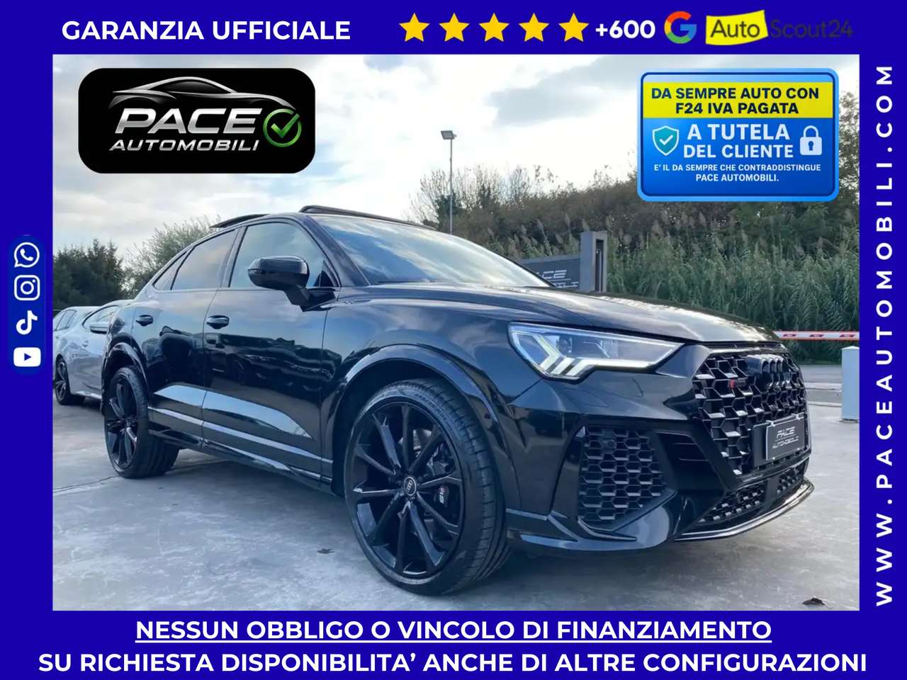 Audi RS Q3 SPB SPORTBACK LED PDC TETTO PELLE SONOS 360 BLACK