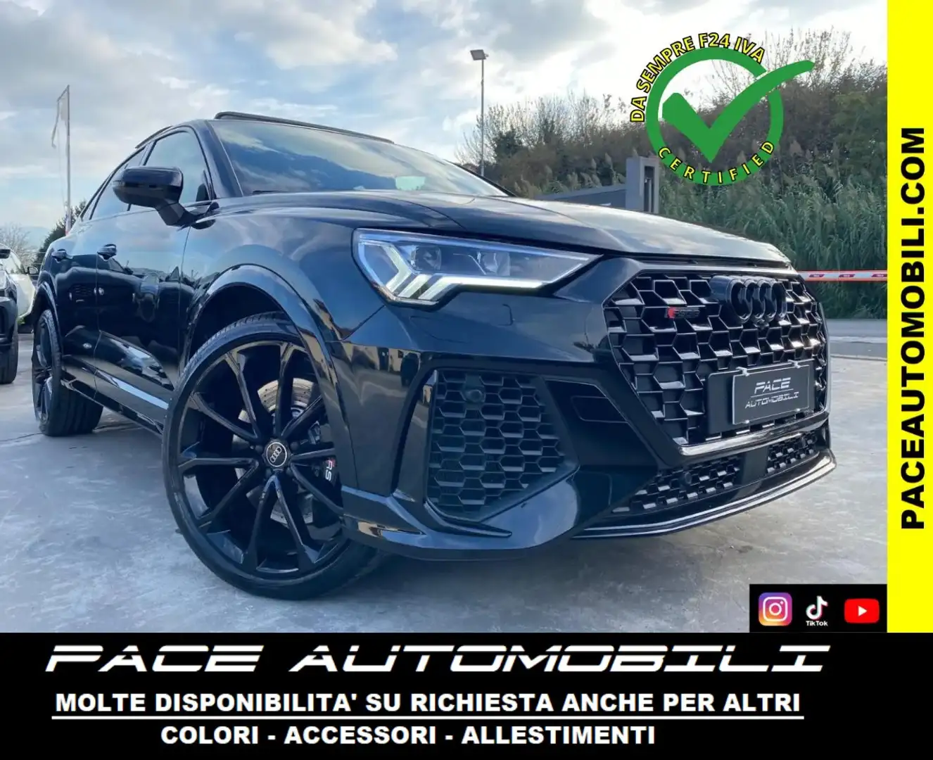 Audi RS Q3 SPB SPORTBACK LED PDC TETTO PELLE SONOS 360 BLACK Nero - 1