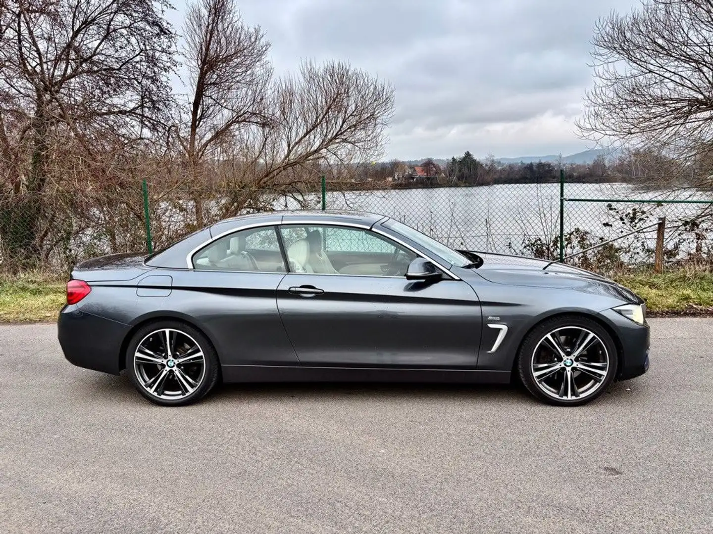 BMW 430 Cabrio 430 i Sport Line Leder Navi Gris - 2