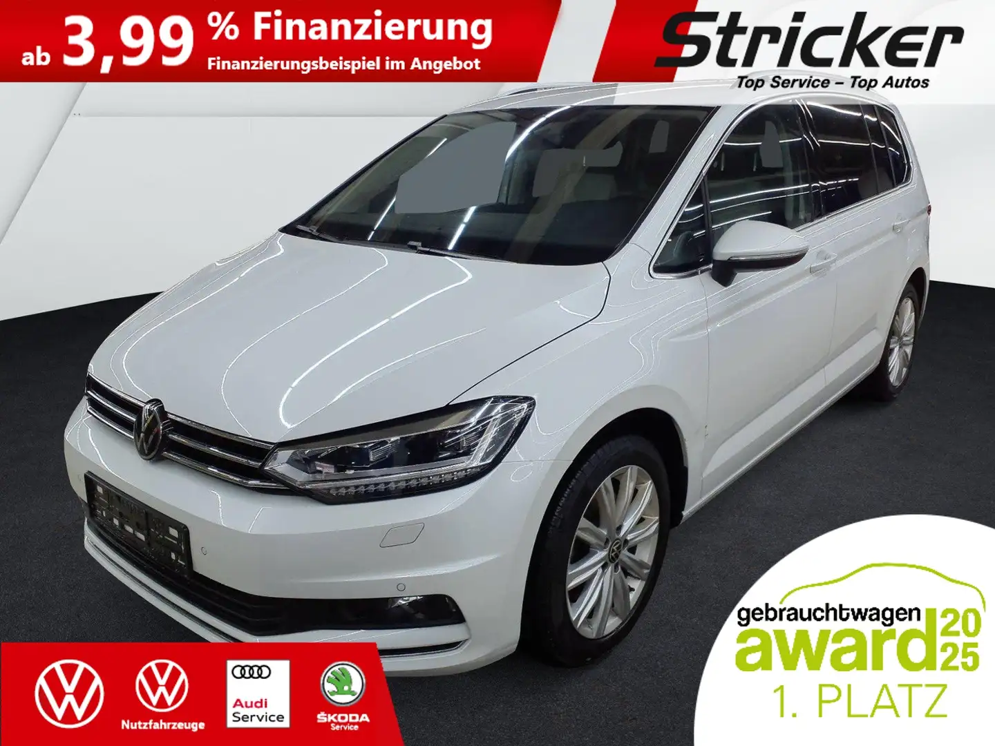 Volkswagen Touran Highline 2.0TDI DSG 349,-ohne Anzahlung AHK 7-Sit Weiß - 2