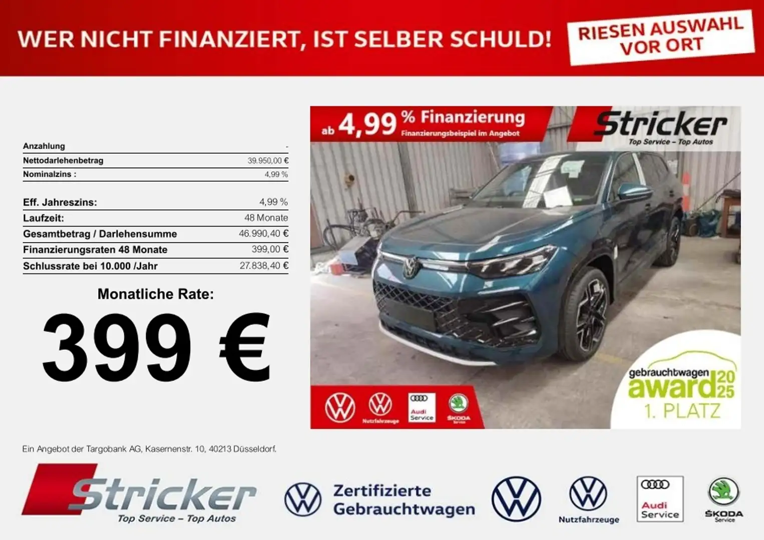 Volkswagen Tayron R-Line 1.5TSI e-hybrid Rechtslenker 399,-ohne Anz Bleu - 1