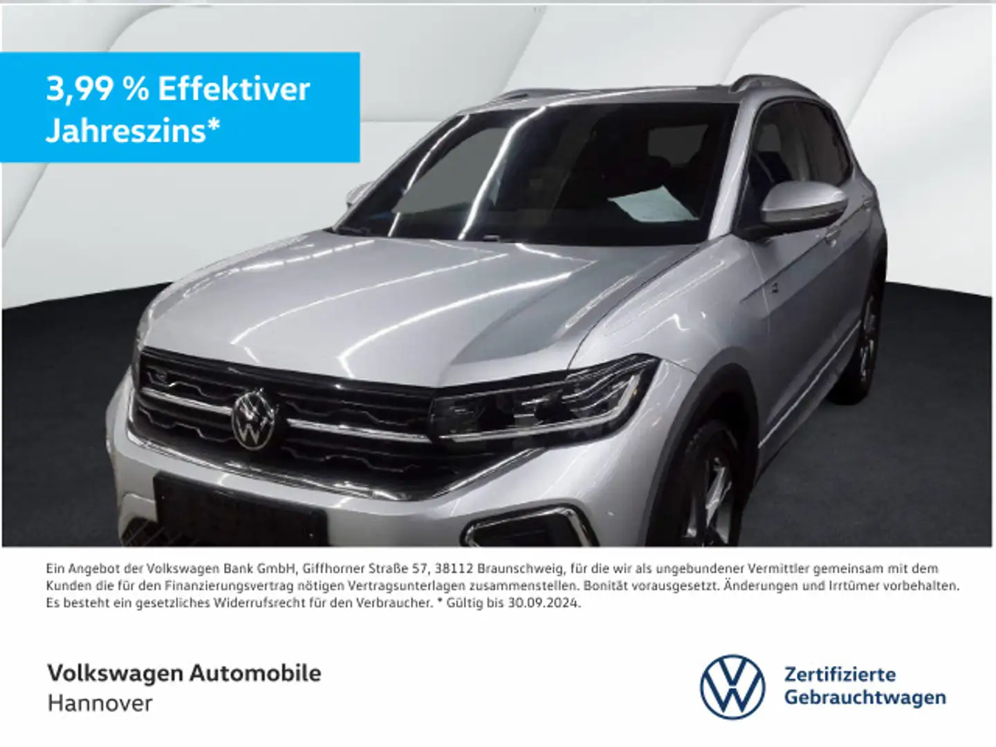 Volkswagen T-Cross T-CROSS 1.5 TSI DSG R-Line Navi AHK IQ-LED ACC S Argent - 1