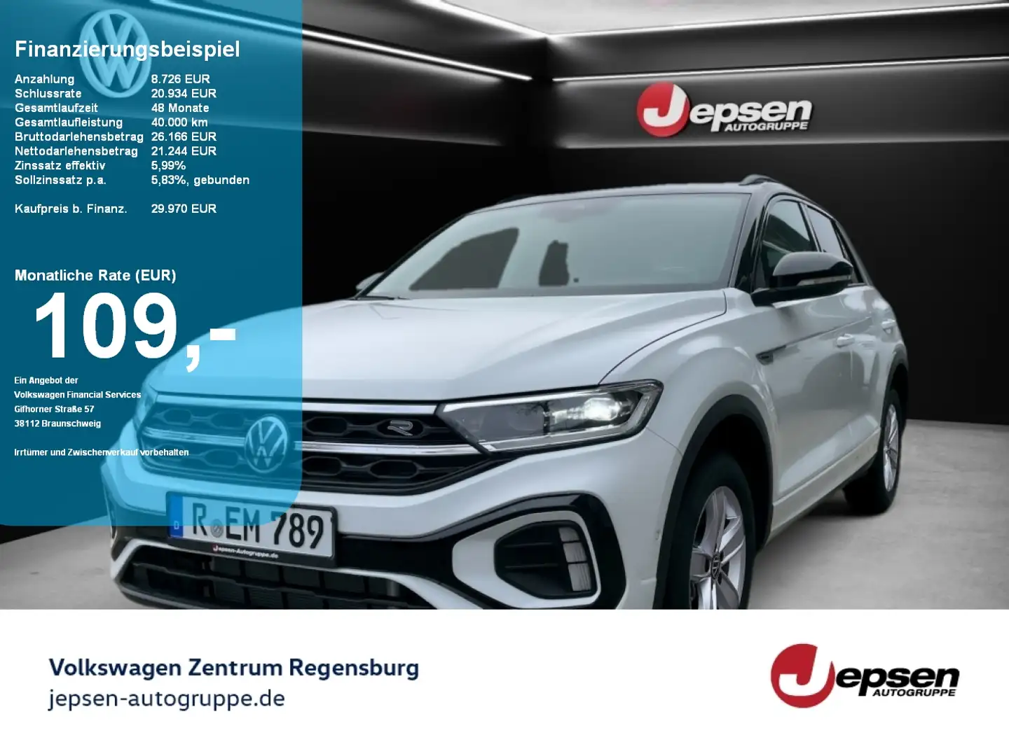 Volkswagen T-Roc R-Line 1.5 TSI DSG LED R-KAMERA ParkAssist Weiß - 1