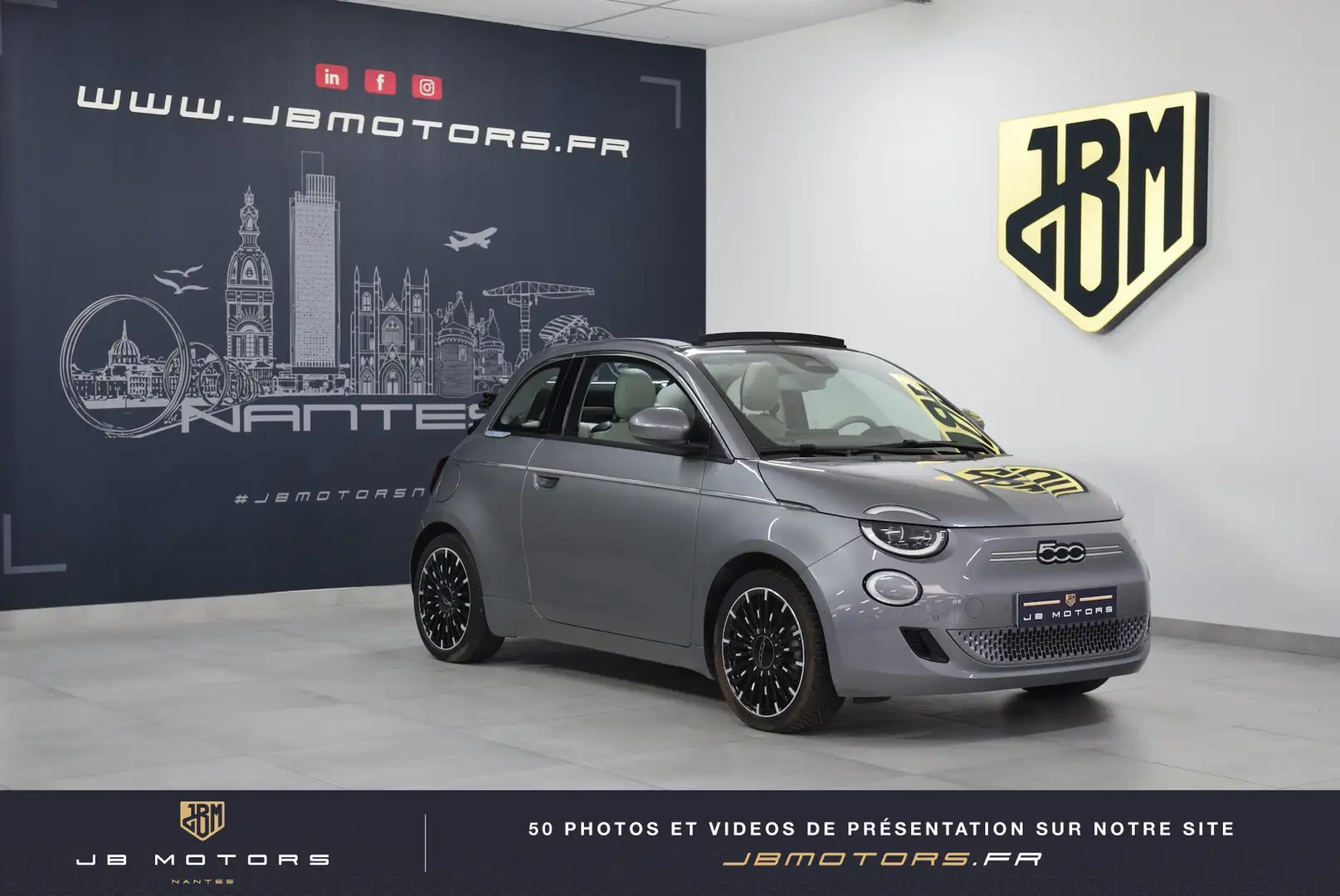 Fiat 500e SOH 100% 500C e 118 ch La Prima Gris - 1