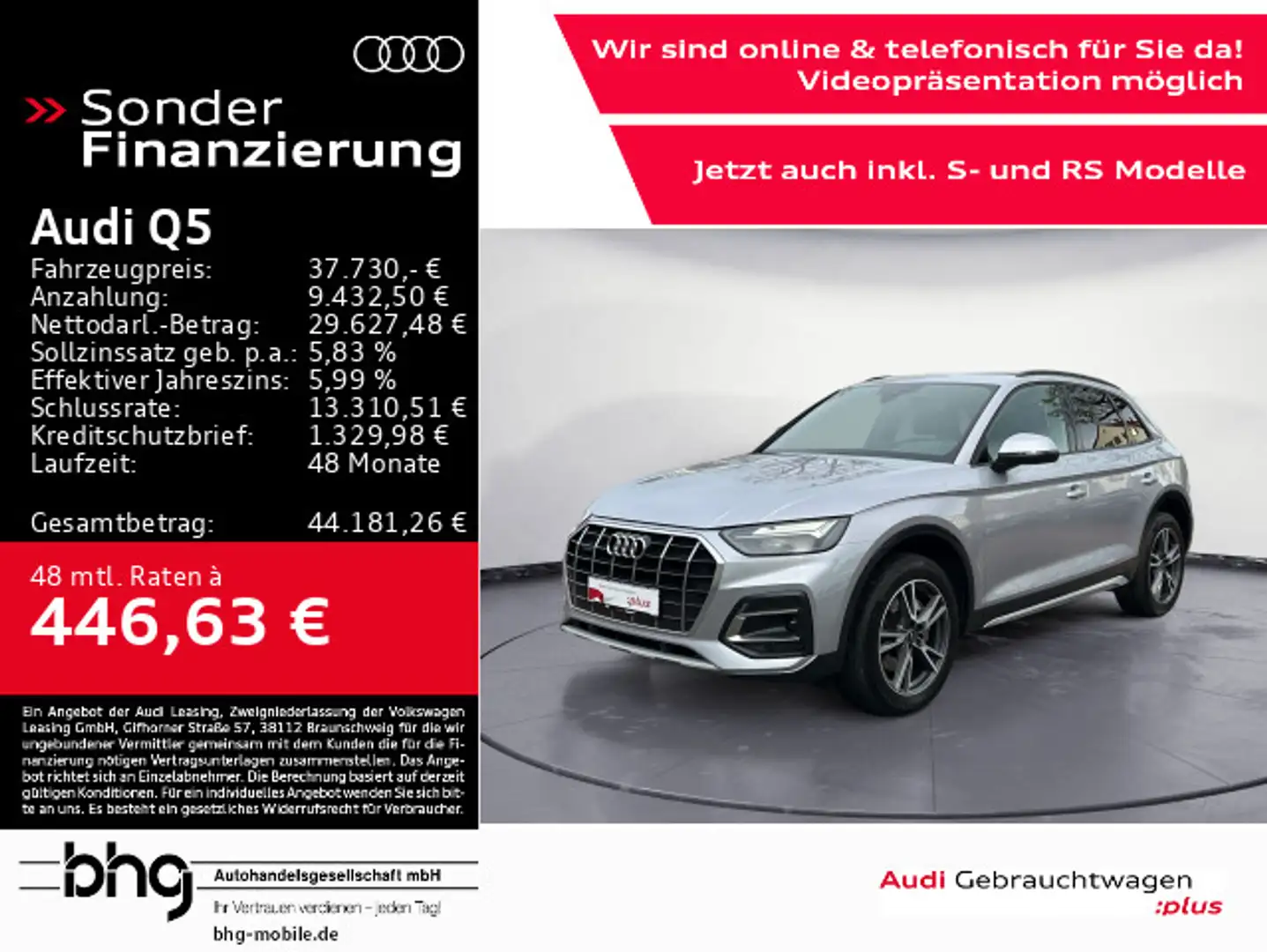 Audi Q5 40 TDI quattro advanced LED/Navi/EPH/Assist/u Silber - 1