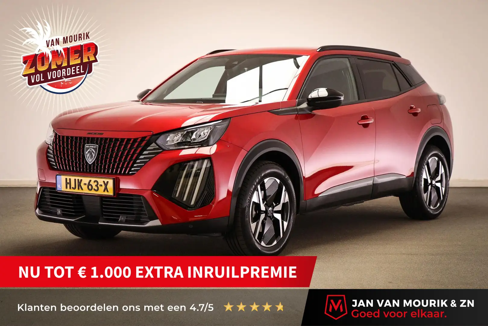 Peugeot 2008 1.2 PureTech 130 Allure | LED | HALF LEDER | DAB | Rood - 1