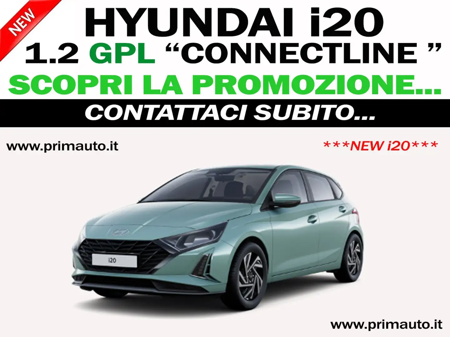 Hyundai i20 1.2 *GPL* 5p 82cv CONNECTLINE - (#0524) NEW! Verde - 1