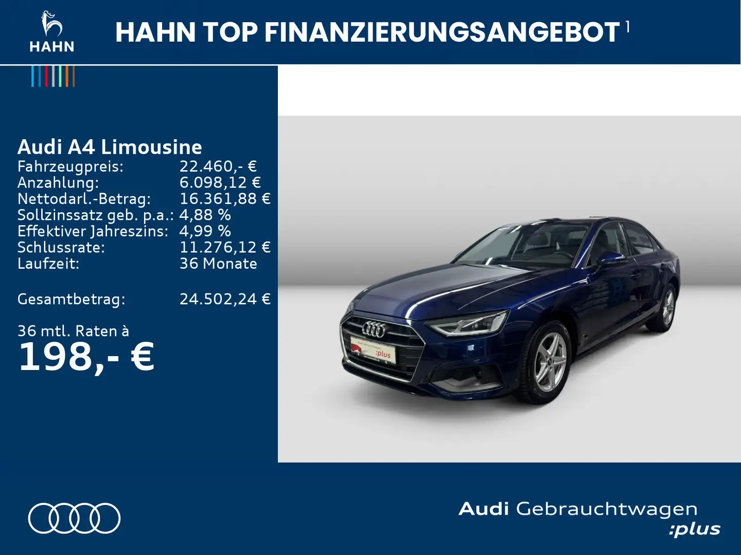 Audi A4 35 TFSI Navi LED Tempo Einparkh DAB Bleu - 2