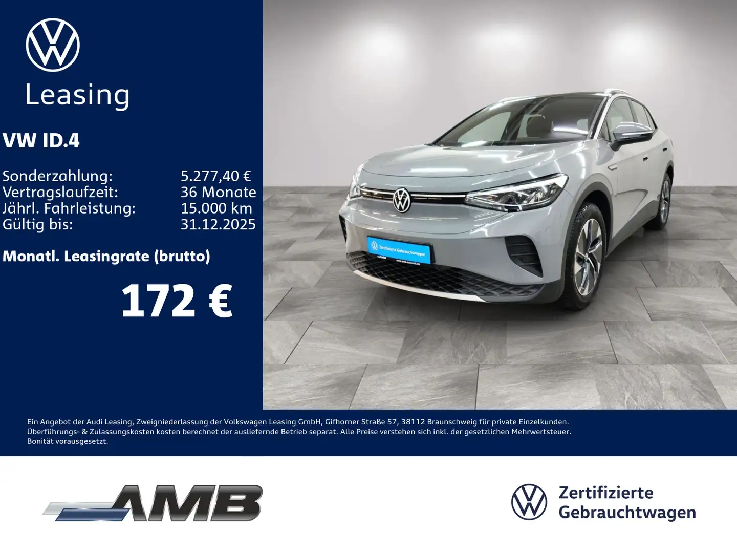 Volkswagen ID.4 Pure LED/Assistenzpak/Navi/Sitzhzg/RFKamera Grau - 1