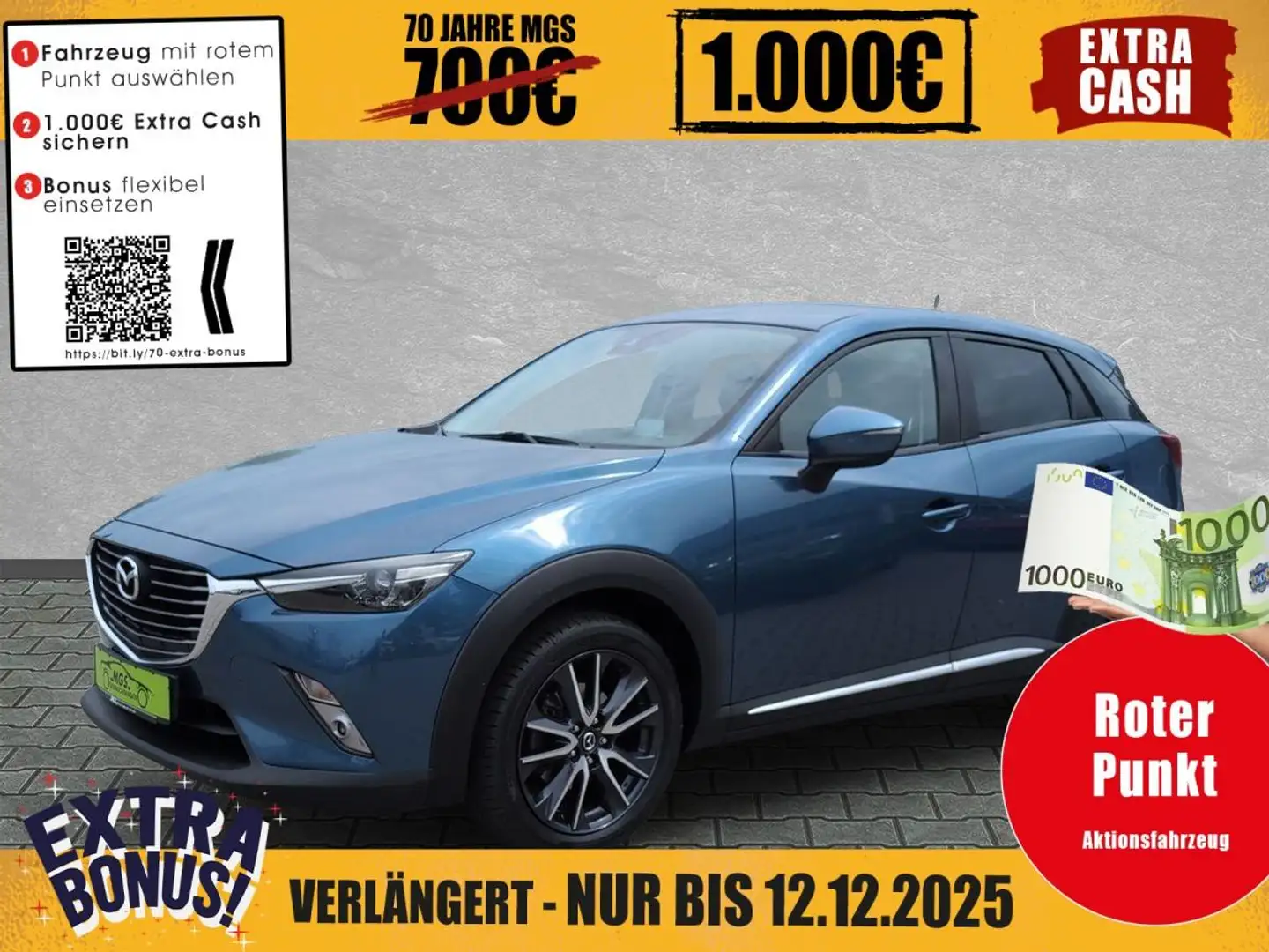 Mazda CX-3 Sports-Line 2.0 KAT #HUD #DAB #BT #KAMERA Blauw - 1
