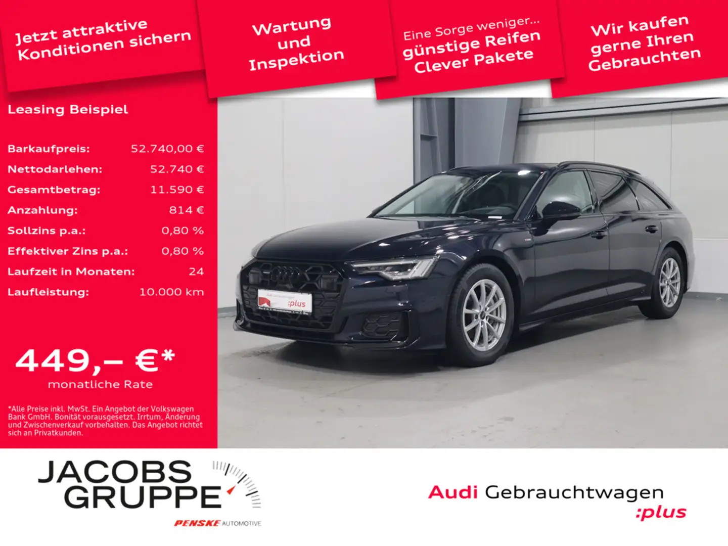Audi A6 Avant 40 TDI quattro S line Matrix-LED*Head-up*Kam Blau - 1