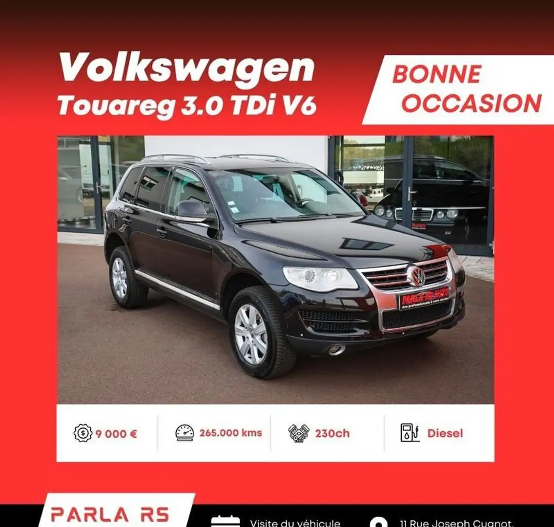 Volkswagen Touareg 3.0 TDi V6 230ch Noir - 1