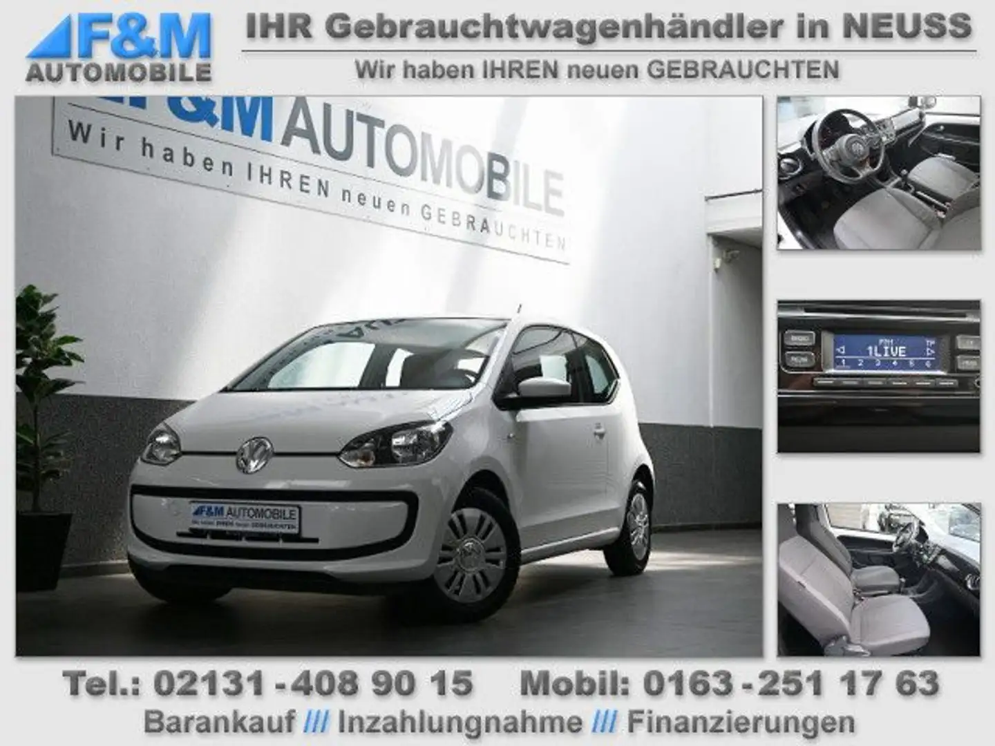 Volkswagen up! 1.0 44kW move up! Klima Allwetter AUX Wit - 1