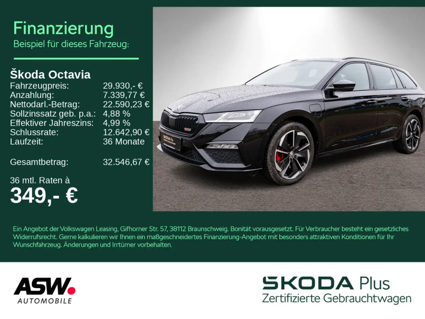 Skoda Octavia Combi RS 1.4TSI iV DSG Navi HUD Pano ACC Noir - 1
