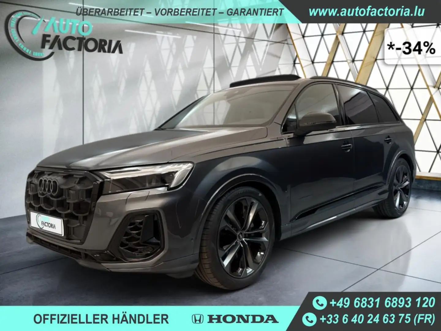 Audi Q7 -34% 50 TDI BVA 286ps Blackline 7S +PANO+NAVI+KAM Grau - 1