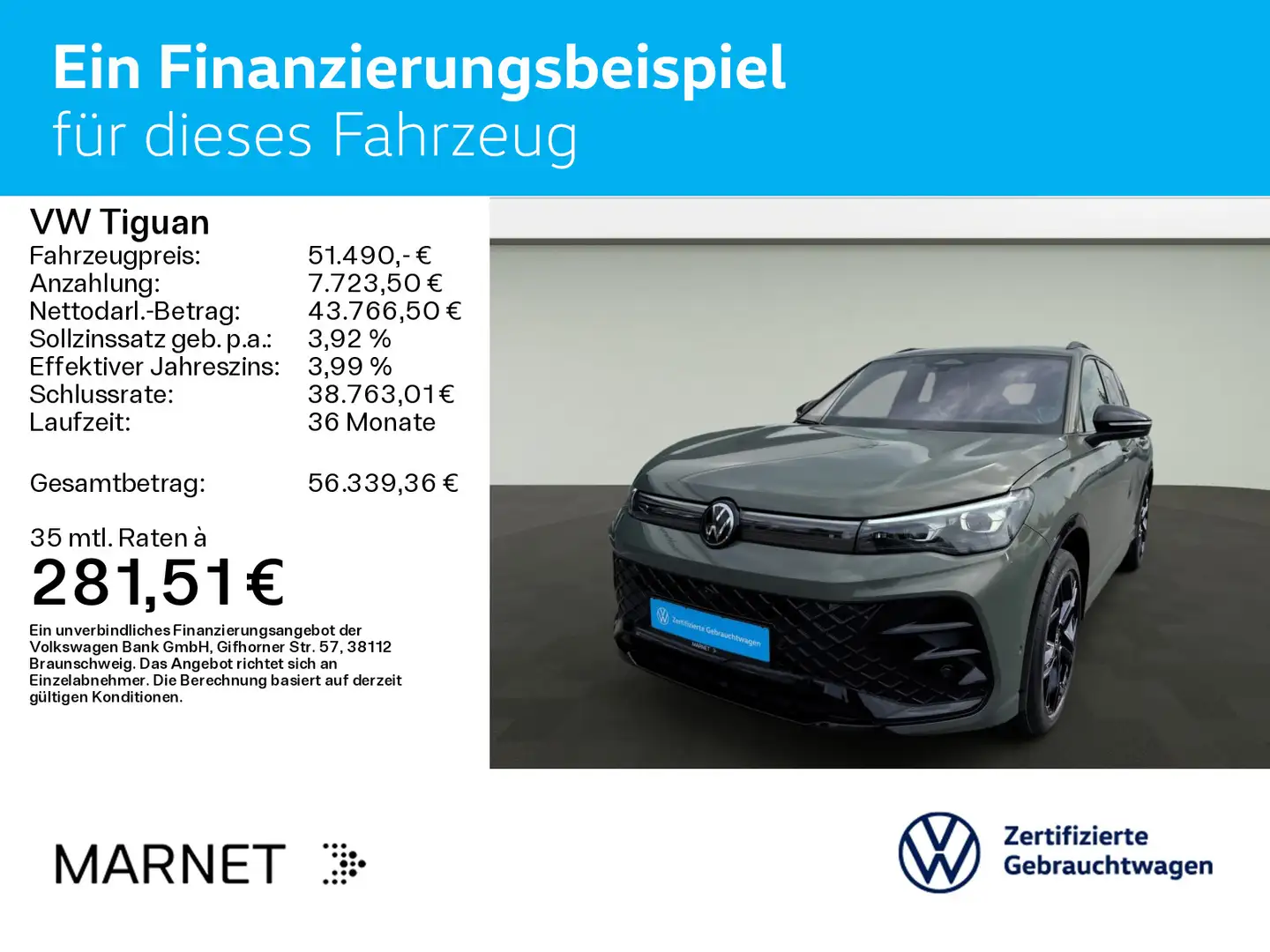 Volkswagen Tiguan 2.0 TDI DSG 4Motion R-Line Black Style * Grün - 2