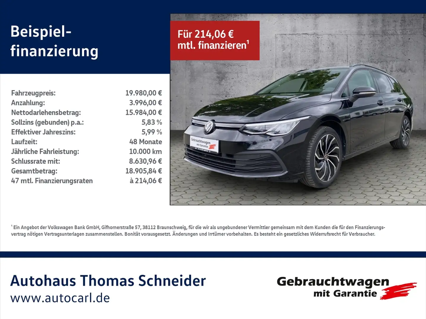 Volkswagen Golf Variant VIII Variant Life 2.0 TDI DSG BusinessPre./NAV/SH Zwart - 1